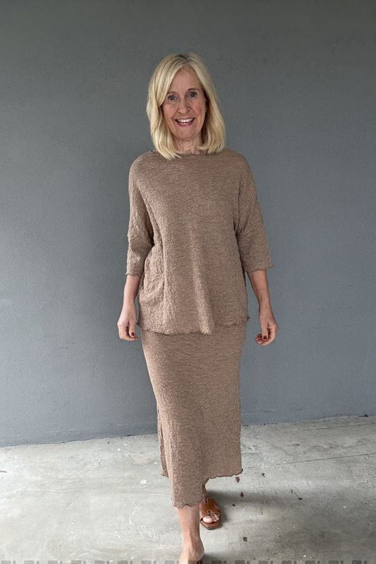 By basics 4506, genser i bubble wool med kortere arm.