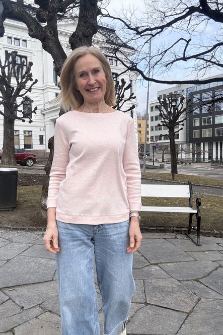 Hovedbilde By basics topp med 3/4 arm i økologisk bomull ...